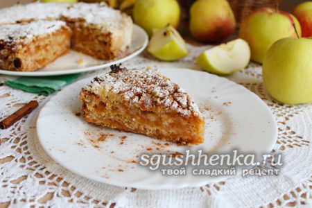 насыпной пирог с яблоками