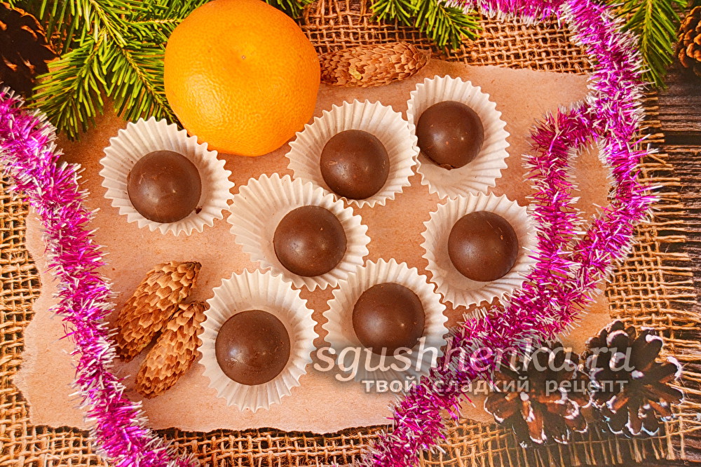 круглые шоколадные конфеты