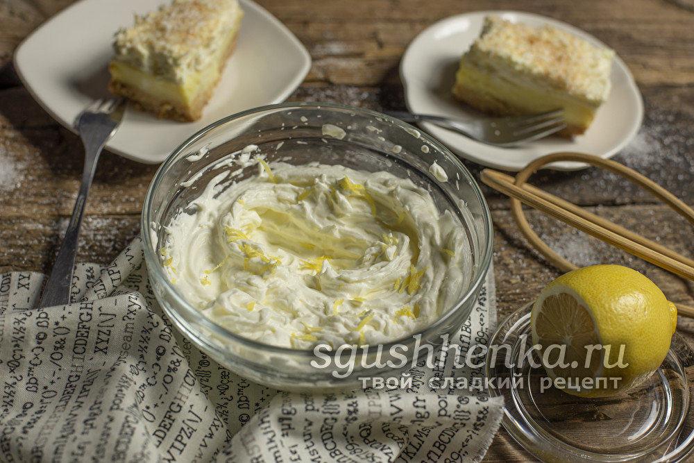 Крем-чиз для торта со сливками, творожным сыром и сгущенкой